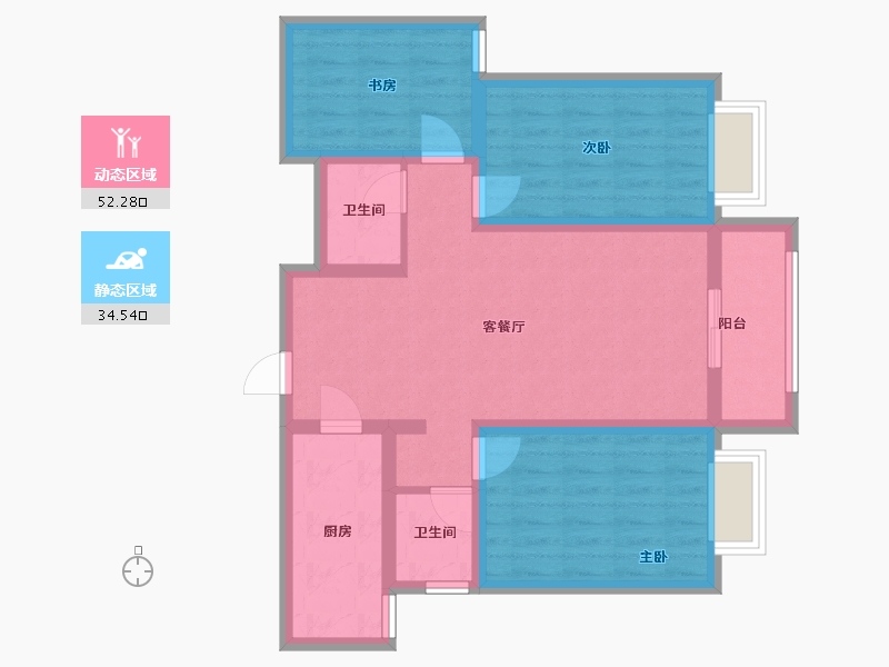 河北省-邯郸市-宏达圣水湖畔-三期-89.00-户型库-动静分区