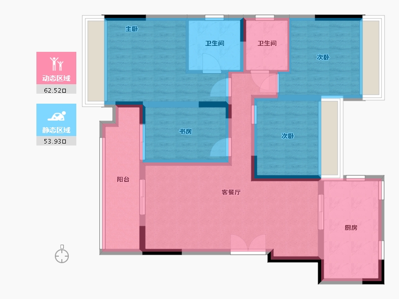 重庆-重庆市-棠宁府-103.51-户型库-动静分区