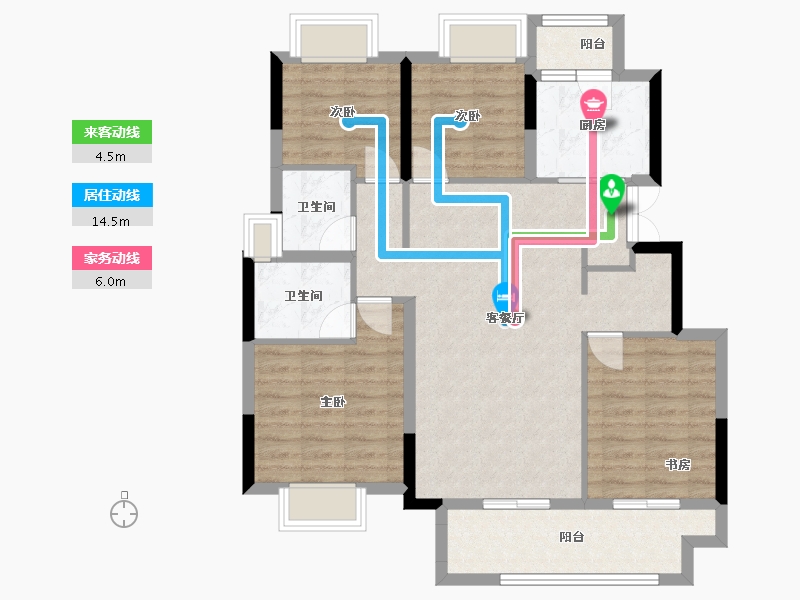 重庆-重庆市-棠城壹号院-100.00-户型库-动静线