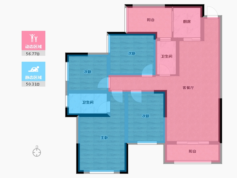 广西壮族自治区-桂林市-众阳华城-77.89-户型库-动静分区