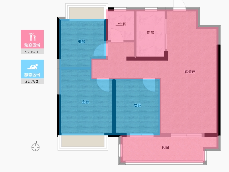 江苏省-常州市-华盛品樾公馆-76.00-户型库-动静分区