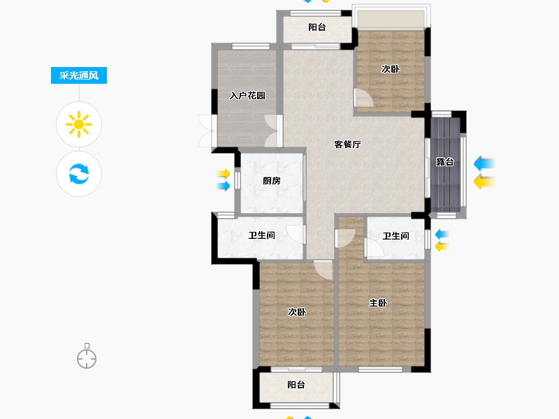 江苏省-连云港市-香溢广苑-119.00-户型库-采光通风