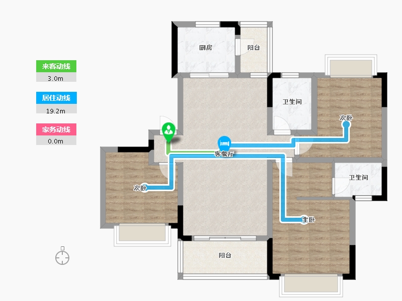 贵州省-遵义市-兰亭水岸-108.00-户型库-动静线