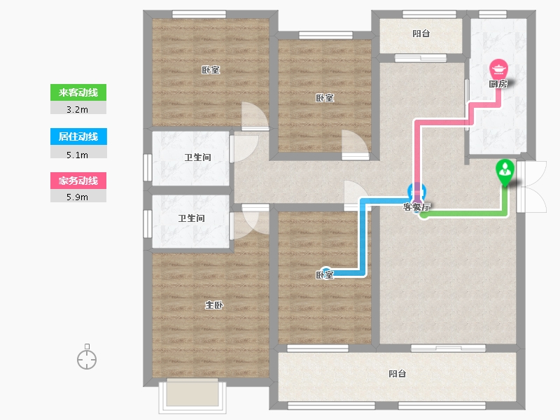 河南省-濮阳市-阳光花园-116.00-户型库-动静线