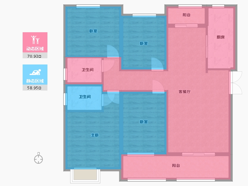 河南省-濮阳市-阳光花园-116.00-户型库-动静分区