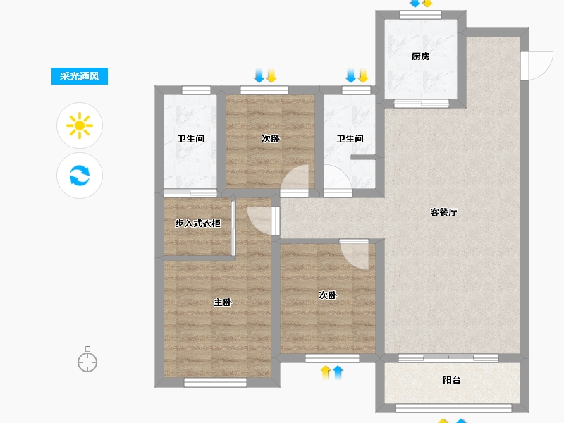 山东省-德州市-华山橡树湾-100.00-户型库-采光通风