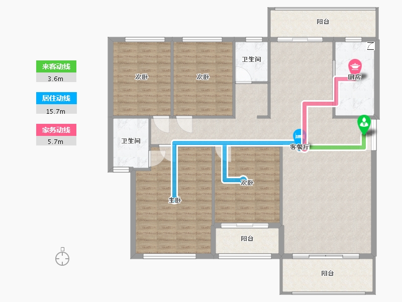 湖南省-衡阳市-建设花苑-130.00-户型库-动静线