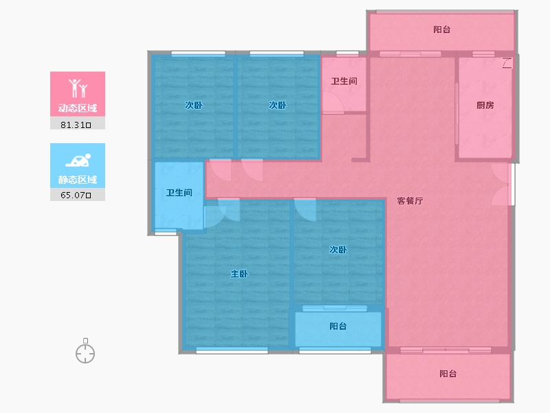 湖南省-衡阳市-建设花苑-130.00-户型库-动静分区