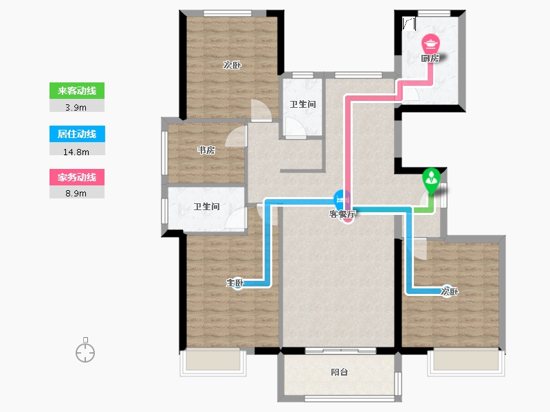 山东省-菏泽市-龙翔南湖公馆-120.00-户型库-动静线