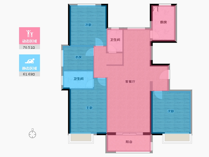 山东省-菏泽市-龙翔南湖公馆-120.00-户型库-动静分区