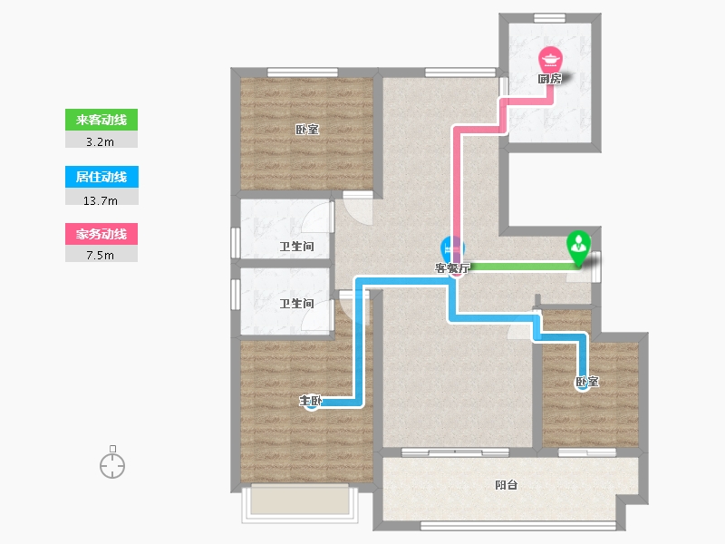 山东省-临沂市-师郯壹号院-105.50-户型库-动静线