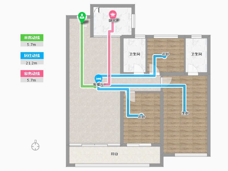 山东省-枣庄市-蓝城·春风里-100.00-户型库-动静线