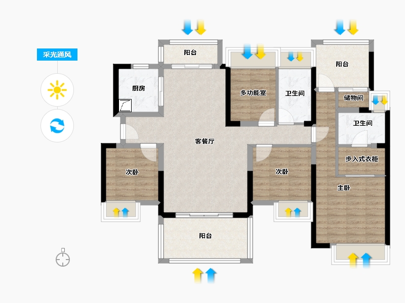 广东省-深圳市-信宏城-144.00-户型库-采光通风