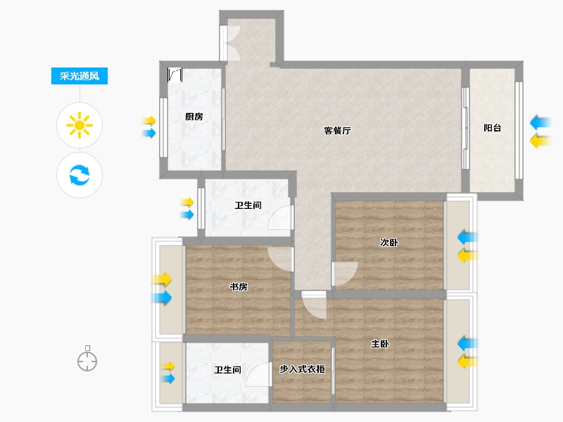 湖北省-武汉市-绿城凤起乐鸣-101.02-户型库-采光通风