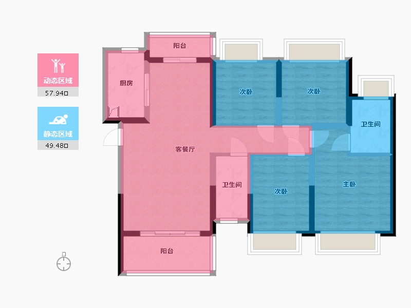 广东省-阳江市-文华峯境-110.00-户型库-动静分区