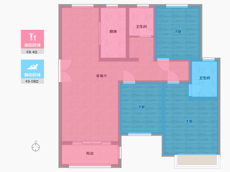 河南省-新乡市-万新弘文苑-105.00-户型库-动静分区