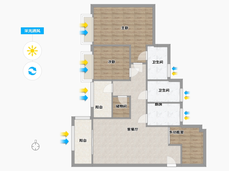 广东省-中山市-华发广场-98.00-户型库-采光通风