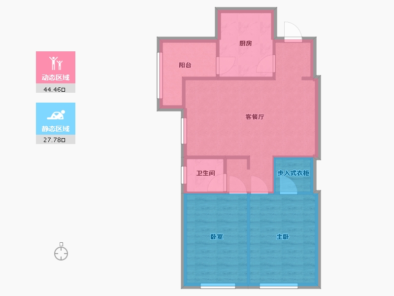 四川省-成都市-万科·金色海蓉-一期-73.00-户型库-动静分区