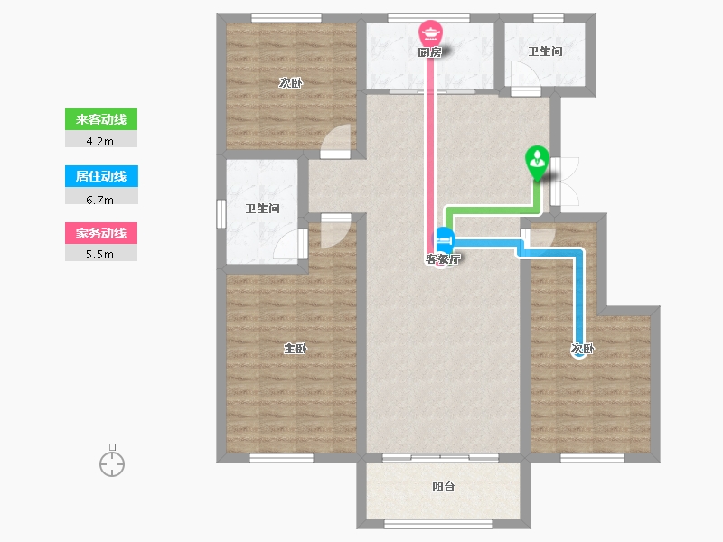 河北省-沧州市-玫瑰花园-107.00-户型库-动静线