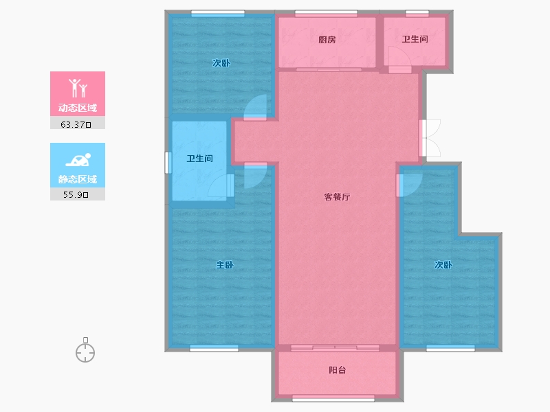 河北省-沧州市-玫瑰花园-107.00-户型库-动静分区