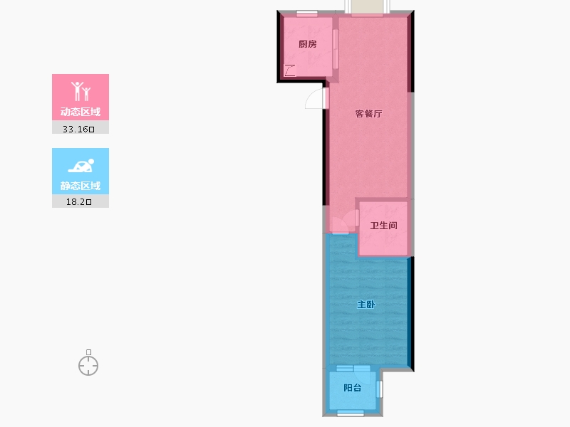 福建省-福州市-鼓楼金茂府C区-45.64-户型库-动静分区