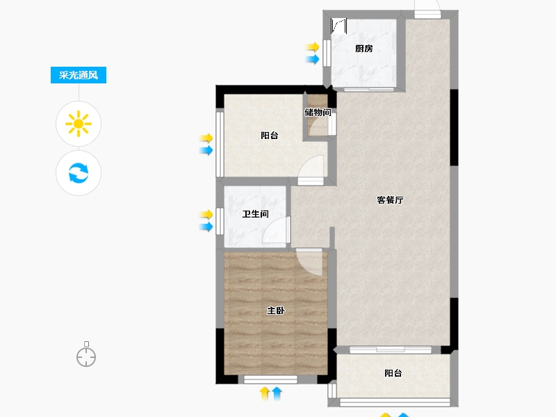 湖南省-长沙市-卢浮原著-63.11-户型库-采光通风