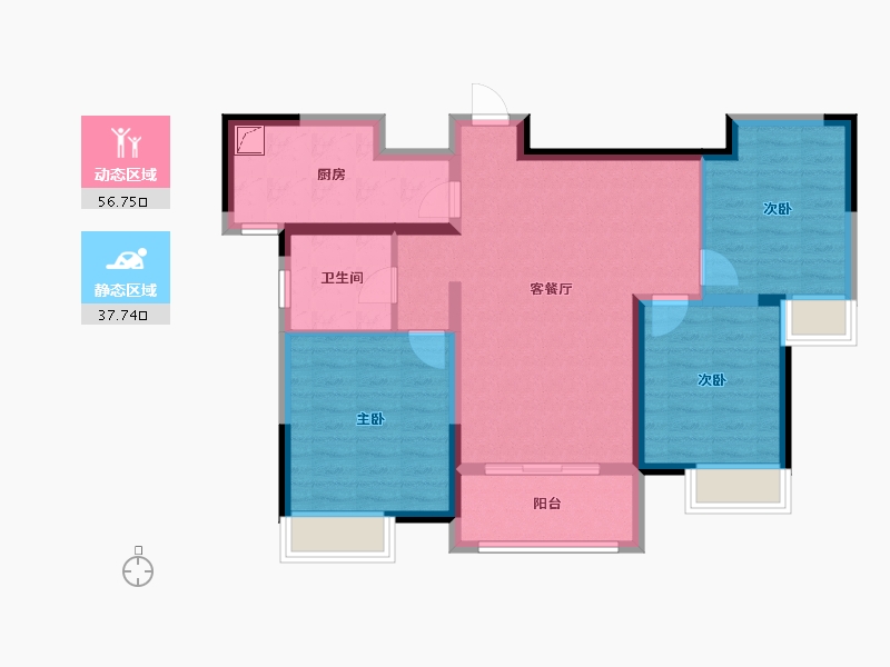 河南省-驻马店市-上海滩国际花园-84.00-户型库-动静分区