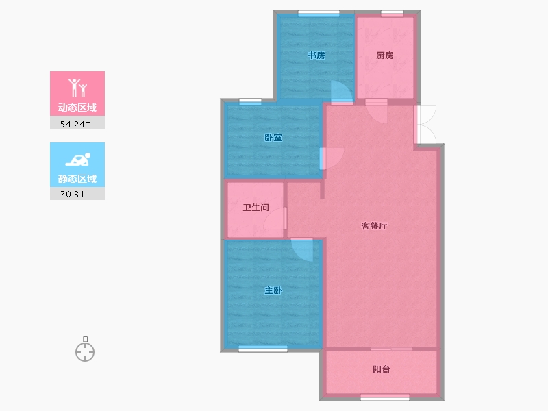 山东省-青岛市-保利时代-76.50-户型库-动静分区