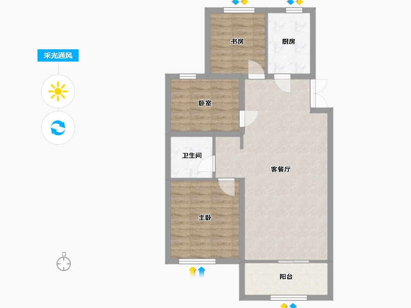 山东省-青岛市-保利时代-76.50-户型库-采光通风