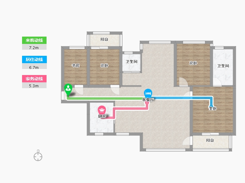 湖南省-永州市-麒麟公馆-115.00-户型库-动静线