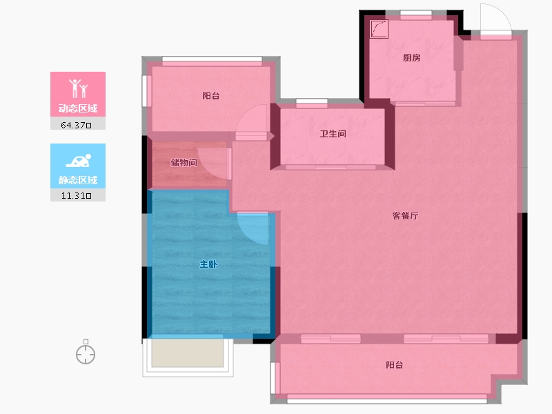 安徽省-合肥市-旭辉·翡翠江来-78.00-户型库-动静分区