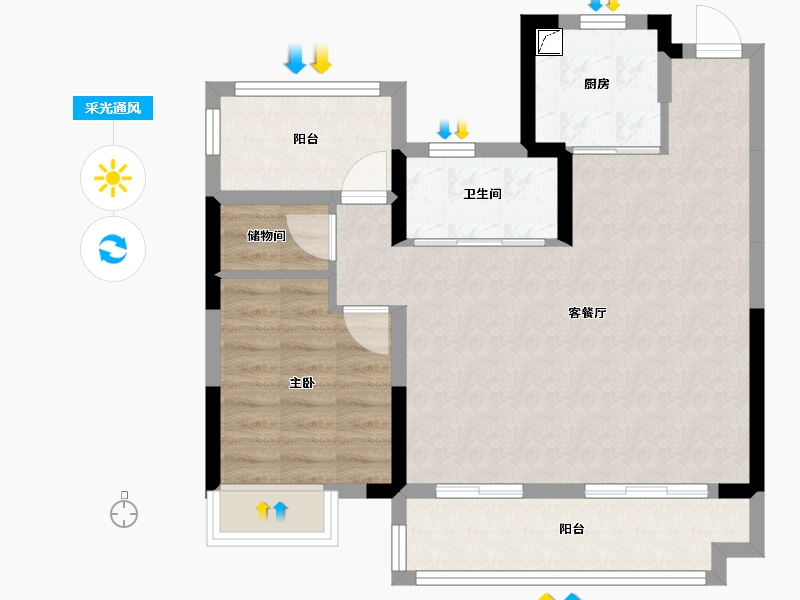 安徽省-合肥市-旭辉·翡翠江来-78.00-户型库-采光通风