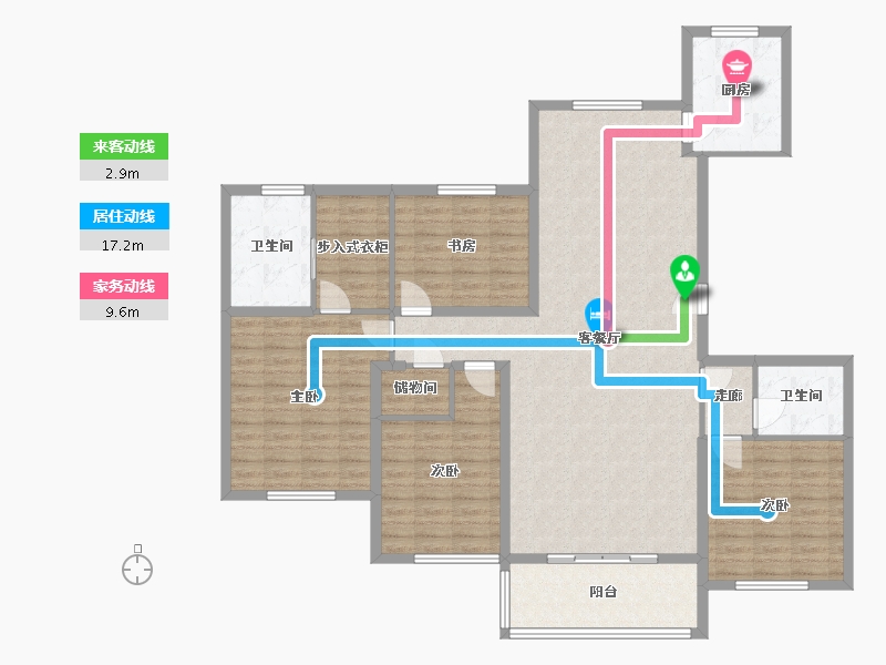 江苏省-南京市-仁恒江湾世纪-143.00-户型库-动静线