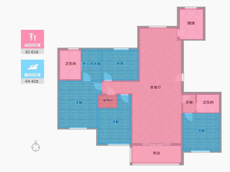 江苏省-南京市-仁恒江湾世纪-143.00-户型库-动静分区