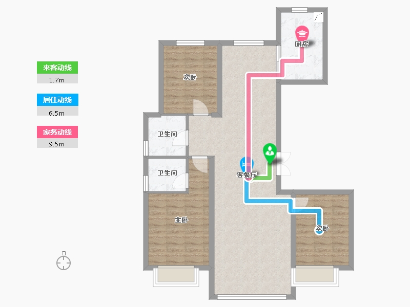 内蒙古自治区-包头市-方兴卫仕府-106.00-户型库-动静线