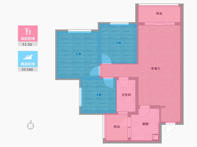 四川省-广安市-金科集美天宸-70.51-户型库-动静分区