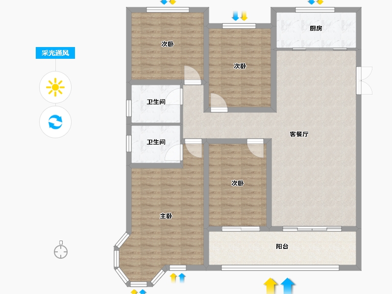 山东省-济宁市-东湖世纪城-120.00-户型库-采光通风