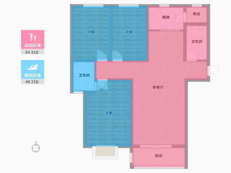 河南省-郑州市-万丰慧城-1号楼-100.00-户型库-动静分区