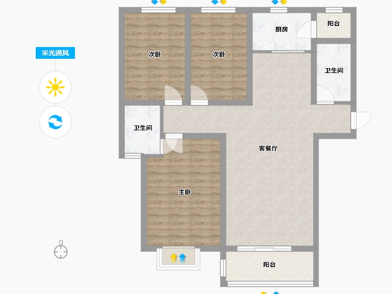 河南省-郑州市-万丰慧城-1号楼-100.00-户型库-采光通风