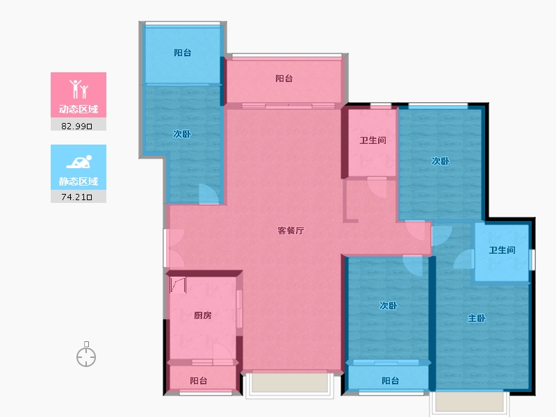 广东省-深圳市-传麒东湖名苑-142.00-户型库-动静分区