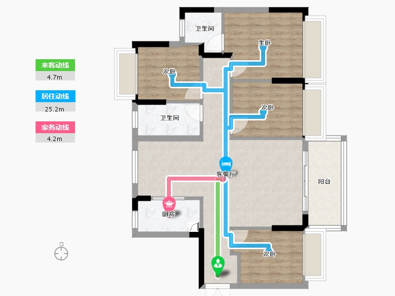 广东省-梅州市-雅涛新苑-95.00-户型库-动静线