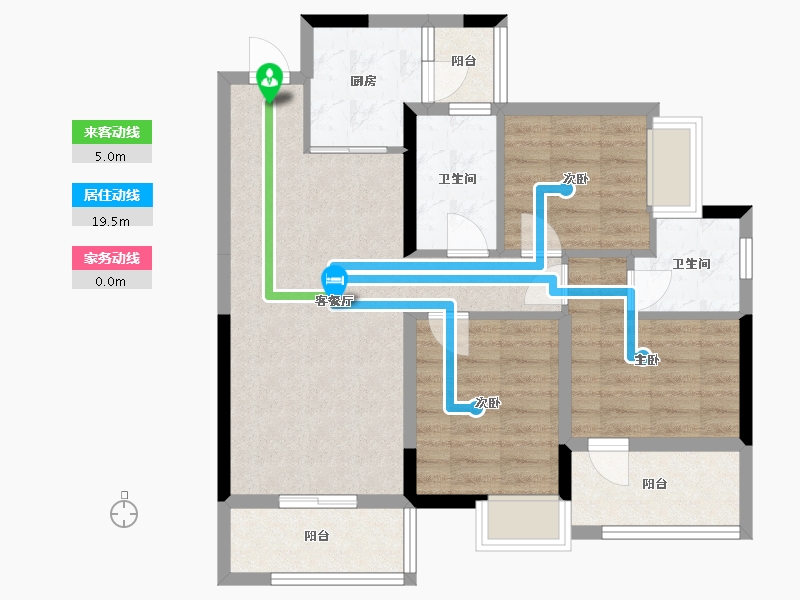 四川省-绵阳市-花园城-85.00-户型库-动静线