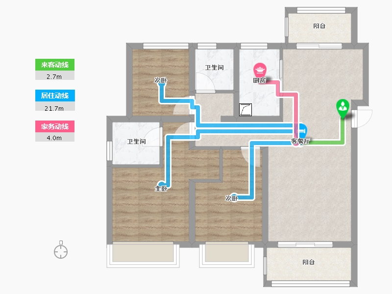 江苏省-苏州市-璀璨澜庭-82.00-户型库-动静线