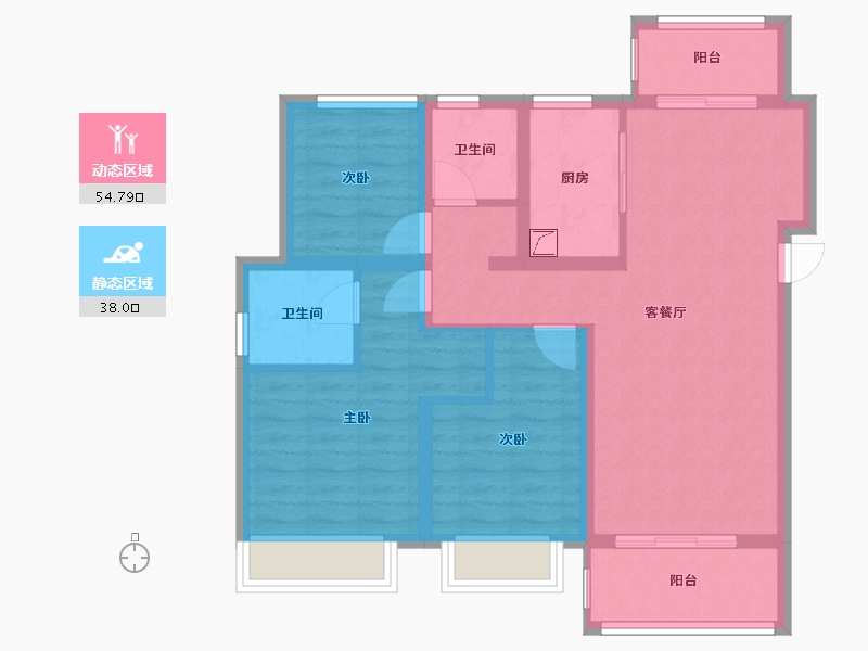 江苏省-苏州市-璀璨澜庭-82.00-户型库-动静分区