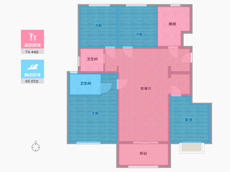 山东省-泰安市-泮河壹号院-127.00-户型库-动静分区