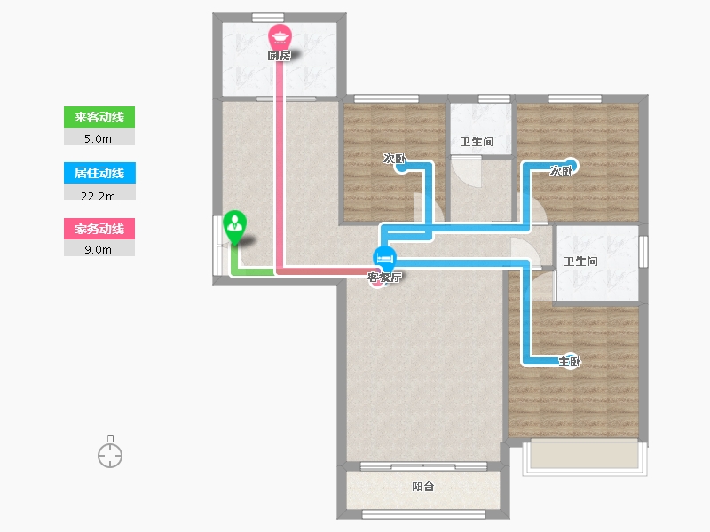 河南省-郑州市-清华·大溪地10号院-109.00-户型库-动静线