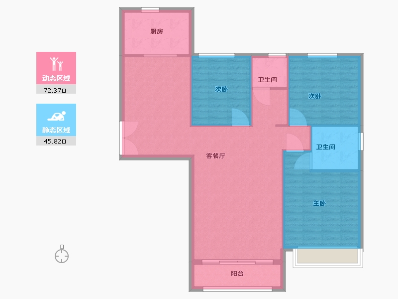 河南省-郑州市-清华·大溪地10号院-109.00-户型库-动静分区