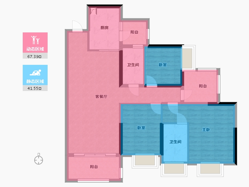 广东省-湛江市-方圆.雅颂御府-92.07-户型库-动静分区