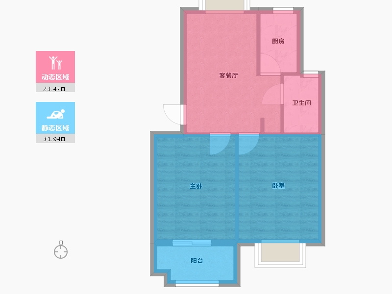 江苏省-苏州市-悬珠花园-东区-55.00-户型库-动静分区