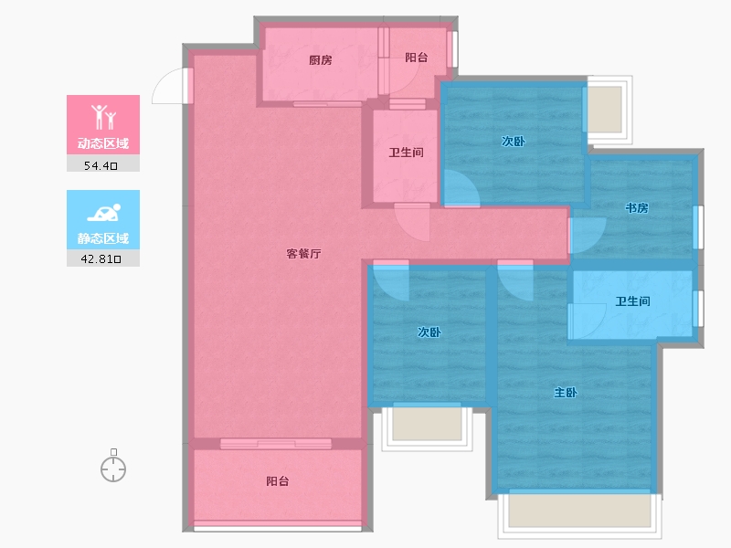 重庆-重庆市-阳光城-93.69-户型库-动静分区